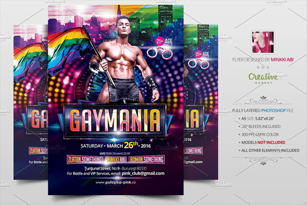 Gay Mania Flyer Template