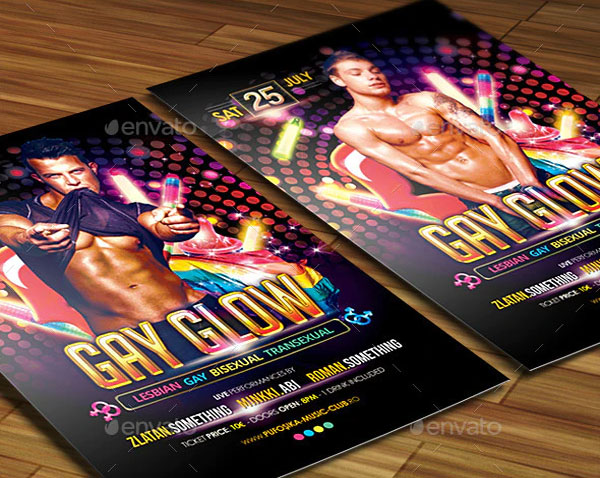 Gay Pride Glow Flyer Template