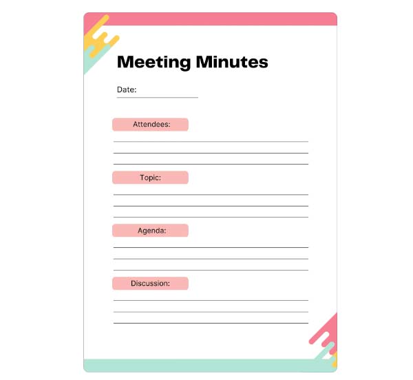 Geometric Meeting Minutes Templates