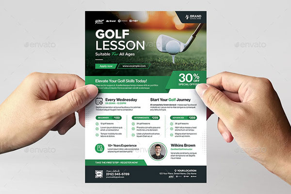 Golf Lesson Flyer Design Template