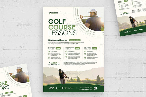 Golf Lessons Flyer PSD Template