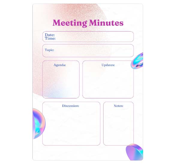Gradient Meeting Minutes Template