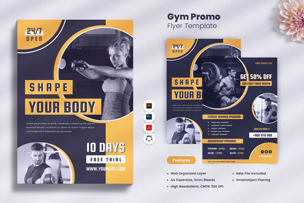 Gym or Fitness Promo Flyer