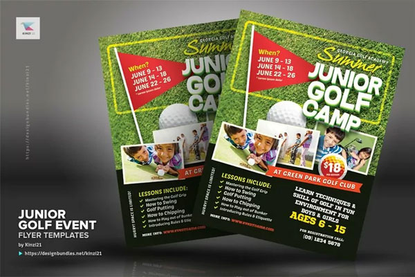 Junior Golf Event Flyer Template