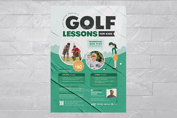 Kids Golf Lessons Flyer Template