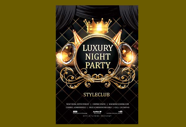Luxury Night Party Free Flyer Template