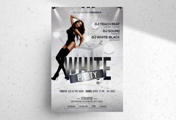 Luxury White Party Flyer Free Template