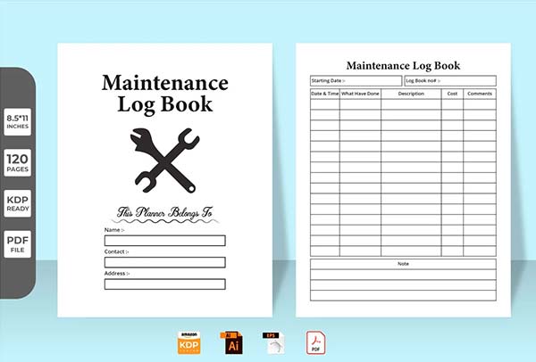 Maintenance log Book