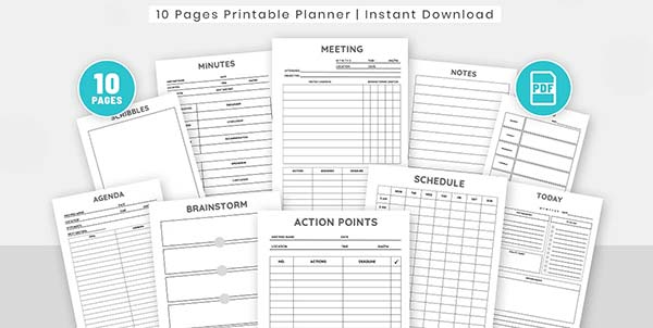 Meeting Organizer Notes Planner Word Template