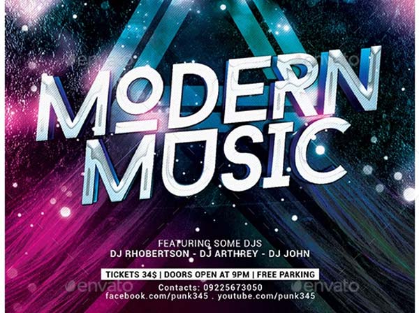 Modern Music Party Flyer Template