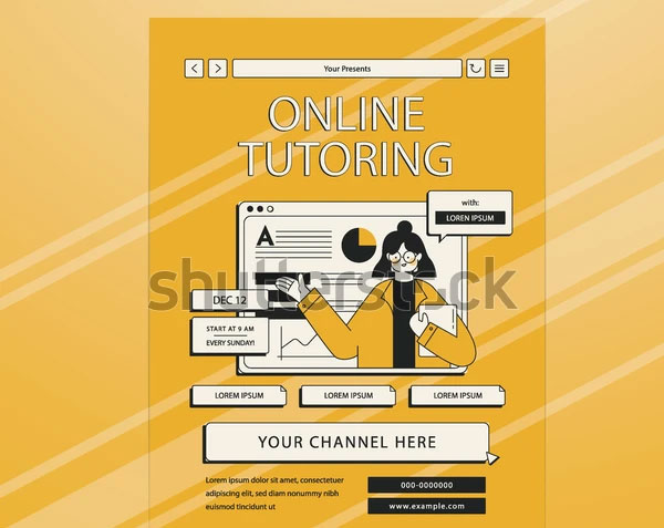 Online Tutoring Flyer Template Design