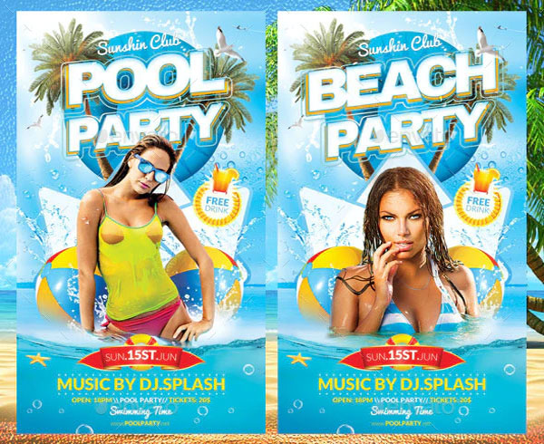 Pool and Beach Party Flyer Template
