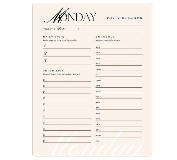 Printable Daily Itinerary Template In MS Word