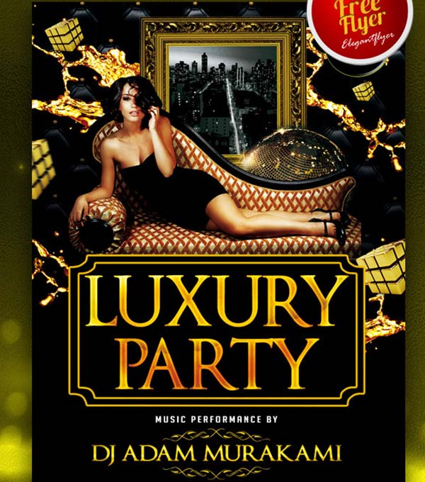 Printable Free Luxury Party Flyer Design