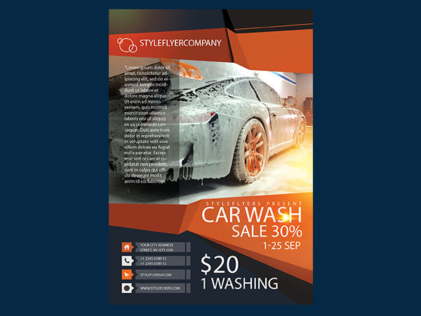 Professional Free Photoshop Car Wash Flyer
