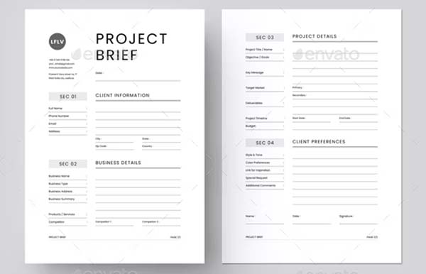 Project Brief MS Word And Indesign Template