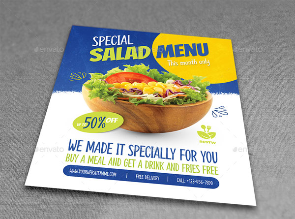 Salad Restaurant Flyer Template