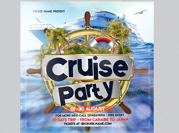 Sample Cruise Party Flyer Template