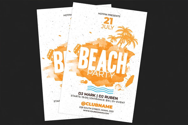 Sample Summer Beach Party Flyer Template