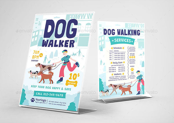 Simple Dog Walker Flyer Template