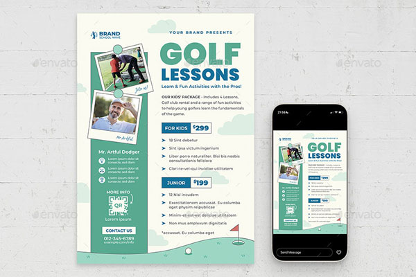 Simple Golf Lessons Flyer Template