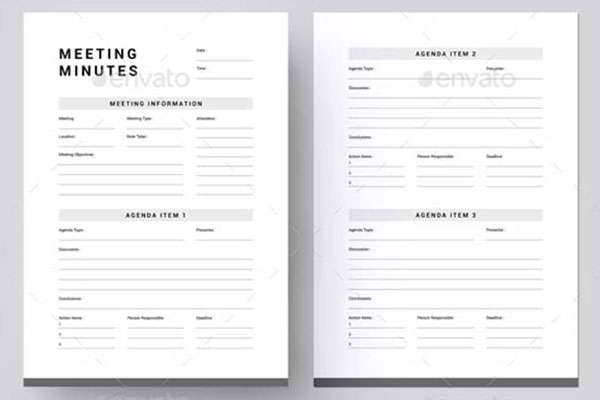 Simple Meeting Minutes Templates
