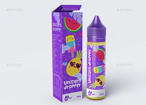 Unicorn Dropper Bottle PSD Mockup
