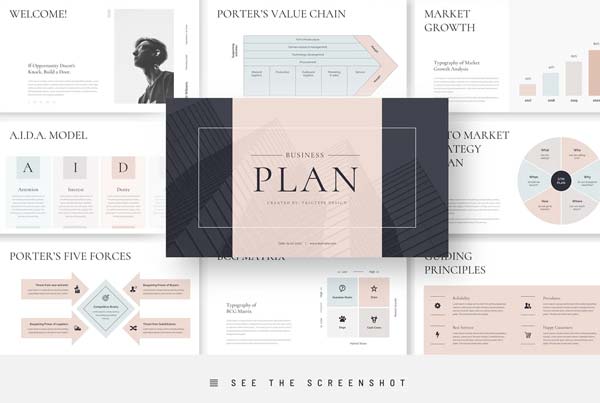 Business Plan Minimal PowerPoint Template