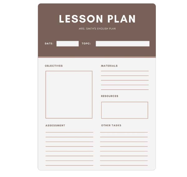 English Lesson Plan Word Template