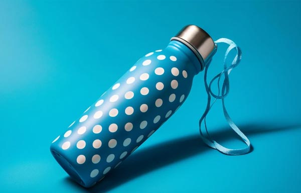 Free Blue and Liqued Sports Bottle Mockup