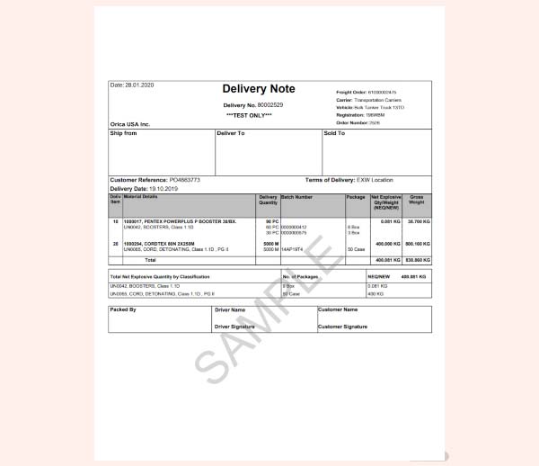 Free Carrier Vehicle Delivery Note PDF Template