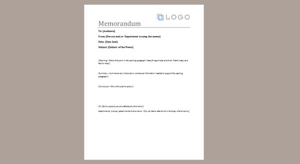 Free Casual Memo Letter Template