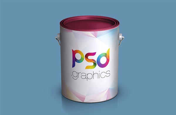 Free Paint Can Bucket Mockup