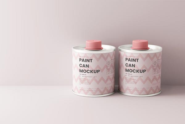 Free Paint Can Mockup Design