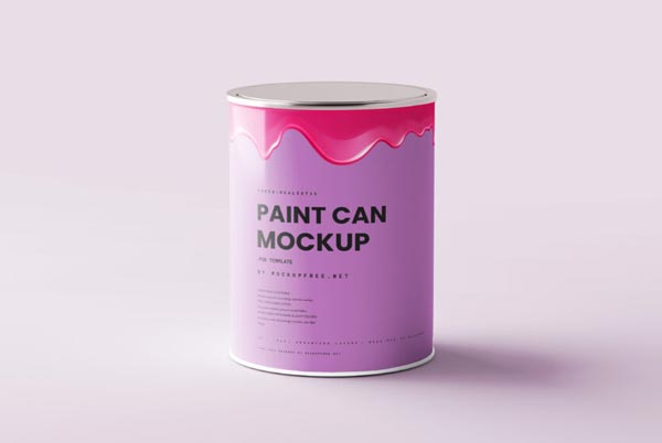 Free Paint Can Mockup Template
