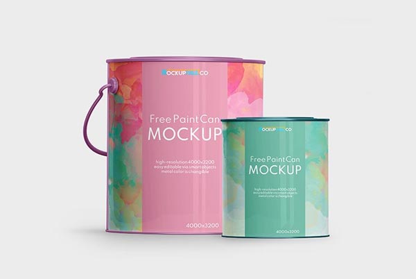 Free Paint Can Mockup
