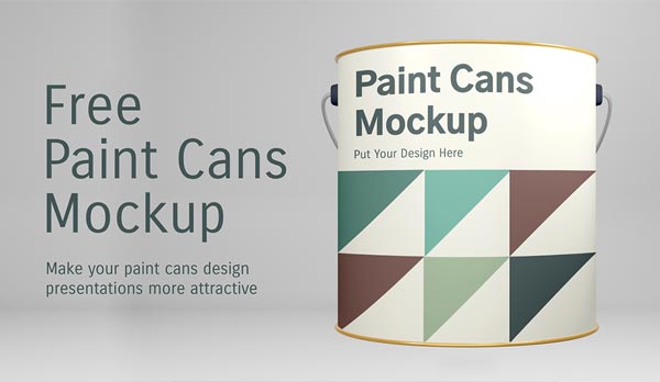 Free Paint Cans Mockup