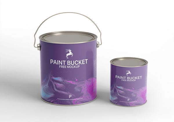 Free Paint Tin Bucket Mockup