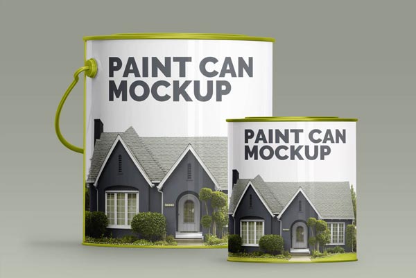 Free Paint Tin Can Mockup PSD Set