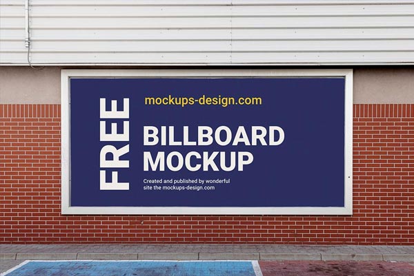 Free Single Billboard Mockup