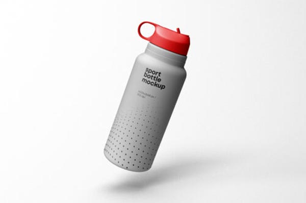 Free Sport Bottle with Cap Mockup