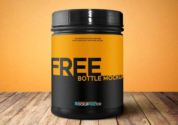 Free Sport Nutrition Bottle Mockup