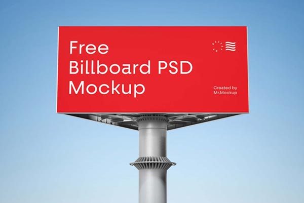 Free Triangular Billboard Mockup