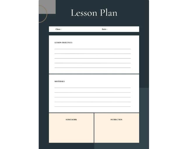Green Elegant Lesson Plan Template