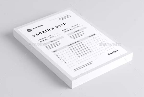 Packing Slip MS Word And Indesign Template