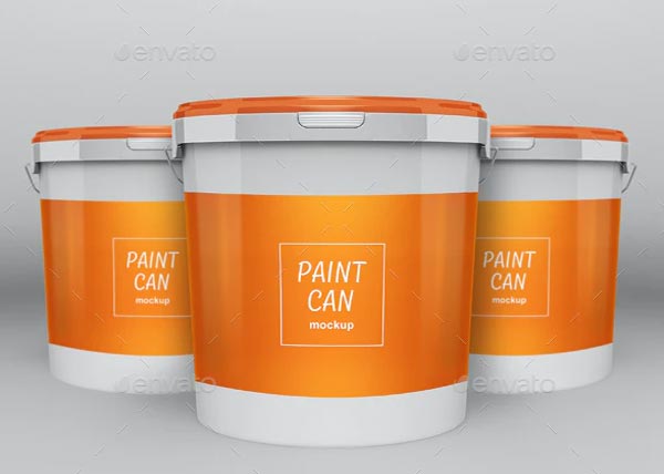 Paint Cans and Canisters Packaging Mockup