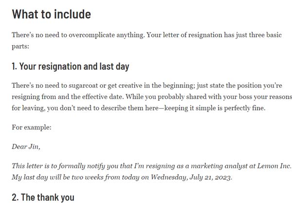 Sample How to Write a Resignation Letter