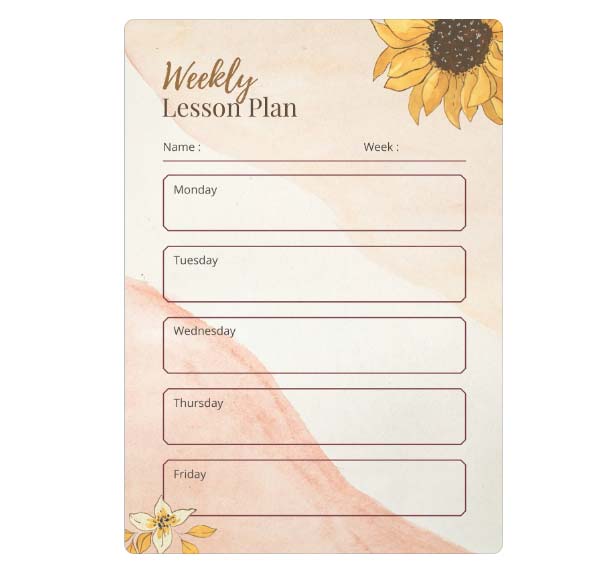 Weekly Lesson Plan Design