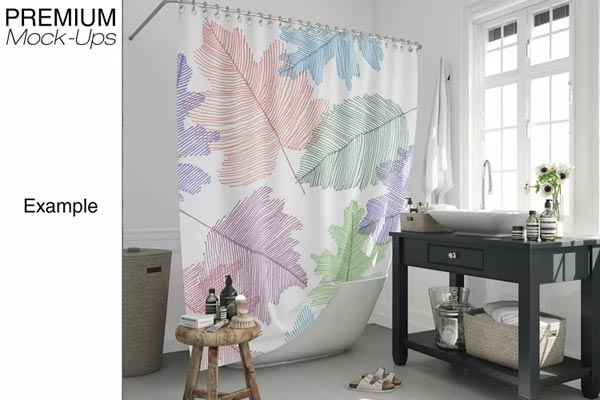 Bath Curtain Design Mockup Pack