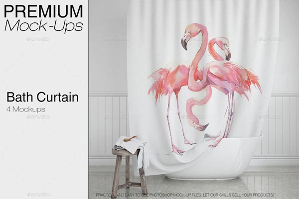 Bath Curtain Mockup Pack